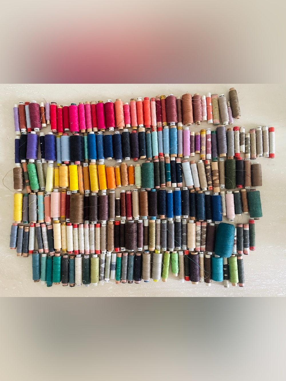 Vtg Large Lot 200 Mixed Used Sewing Thread Threads Various Full Partial Spools